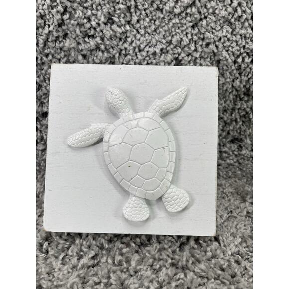 Turtle Wooden 3D Beach Theme Wall Art Frame White Nautical Home Decor - Picture 1 of 10